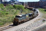 CSX 5313 leads train L619-13 at Raleigh tower